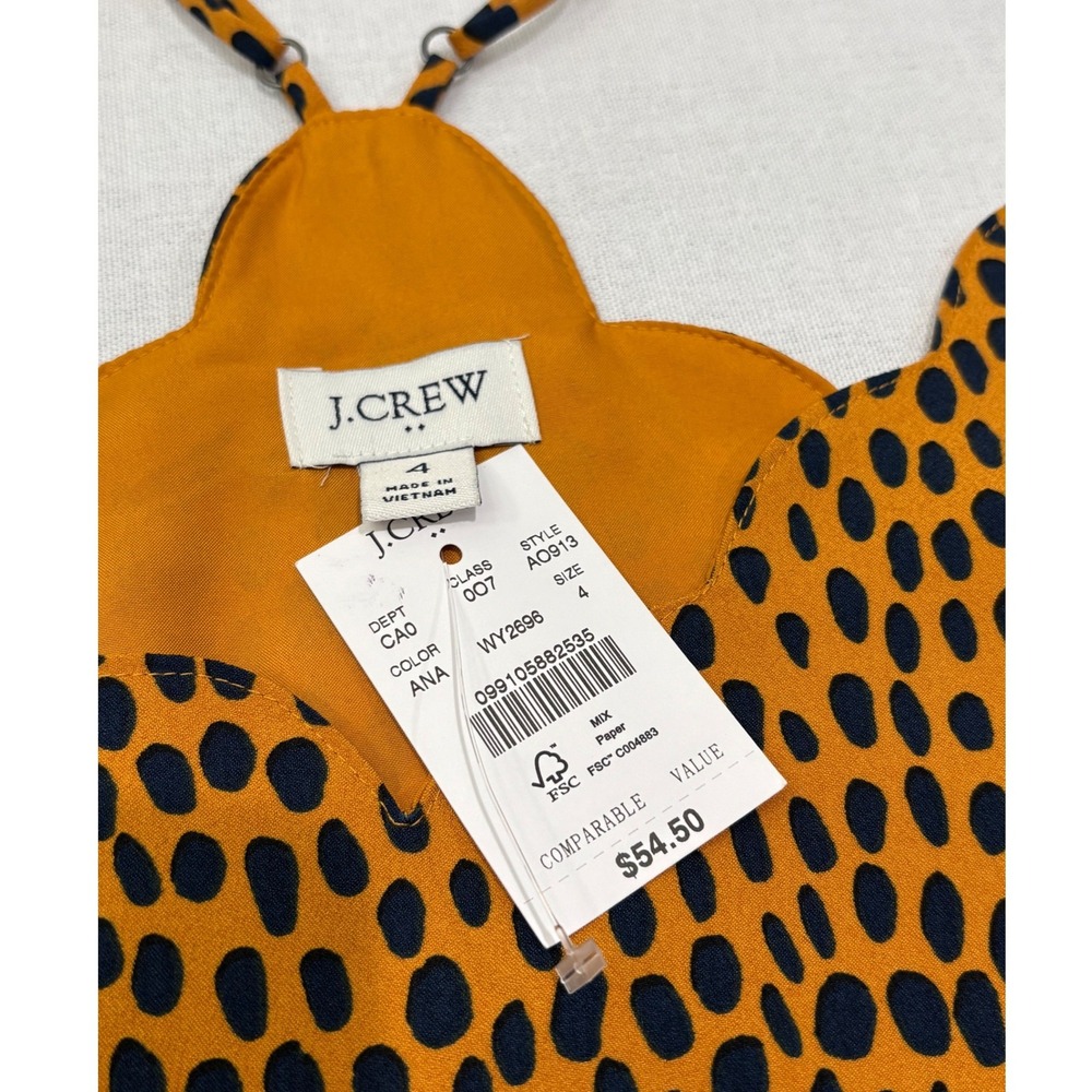 J Crew Womens Cami Tank Scalloped Hem Leopard Print Sleeveless Top Size 4 NWT - Picture 4 of 6